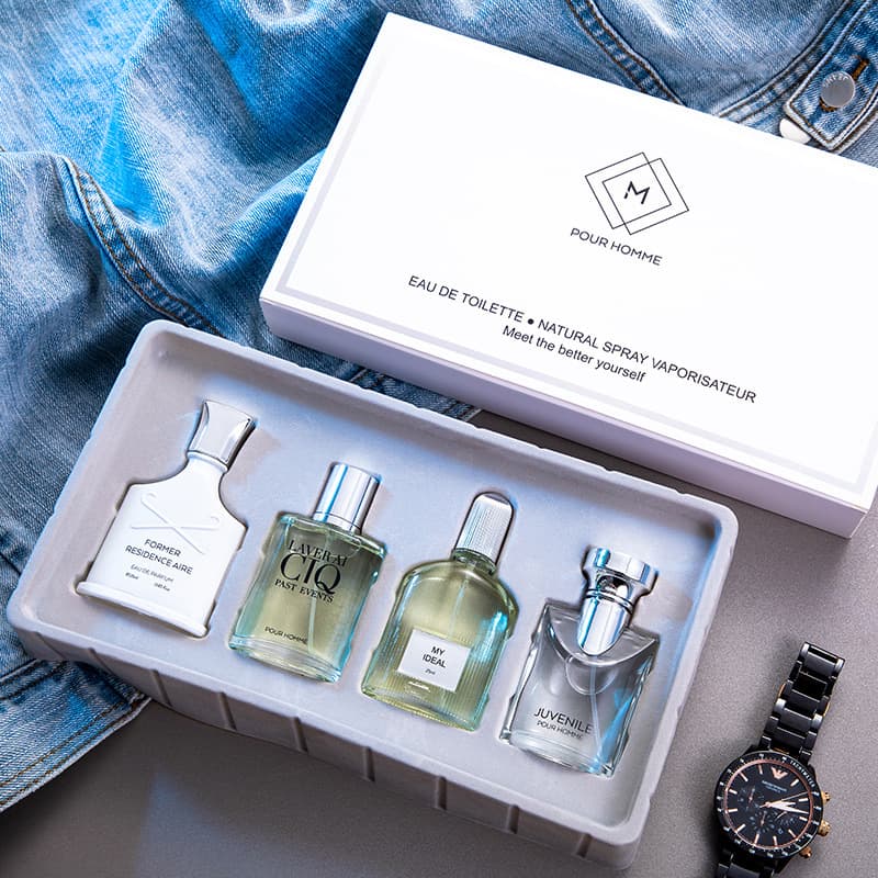 (Cross-border trading), perfume, fresh set with a light fragrance, wooden gift box, long-term effect, woody notes, men's fragrance 3