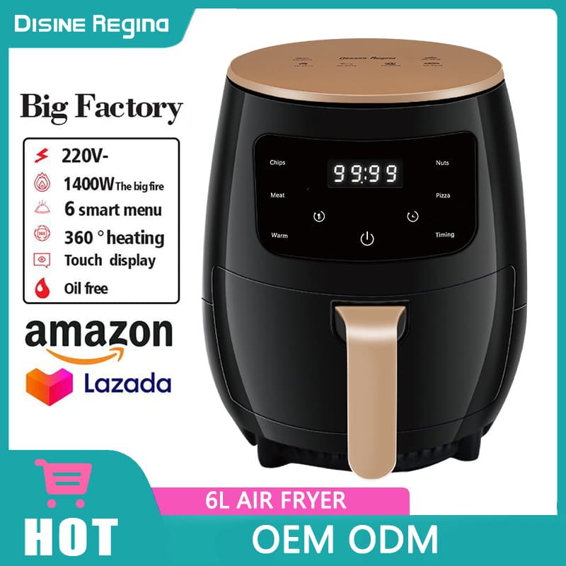 Cross -border foreign trade 6L smart air fried pan multifunctional fries scoding machine 6L touch screen electric oven electric cooker cross -border 1