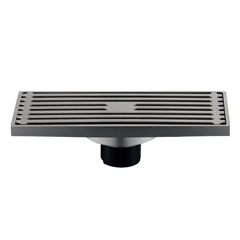 Gun gray all-copper floor drain bathroom sewer deodorizer long shower washing machine dual-use shower floor drain 5