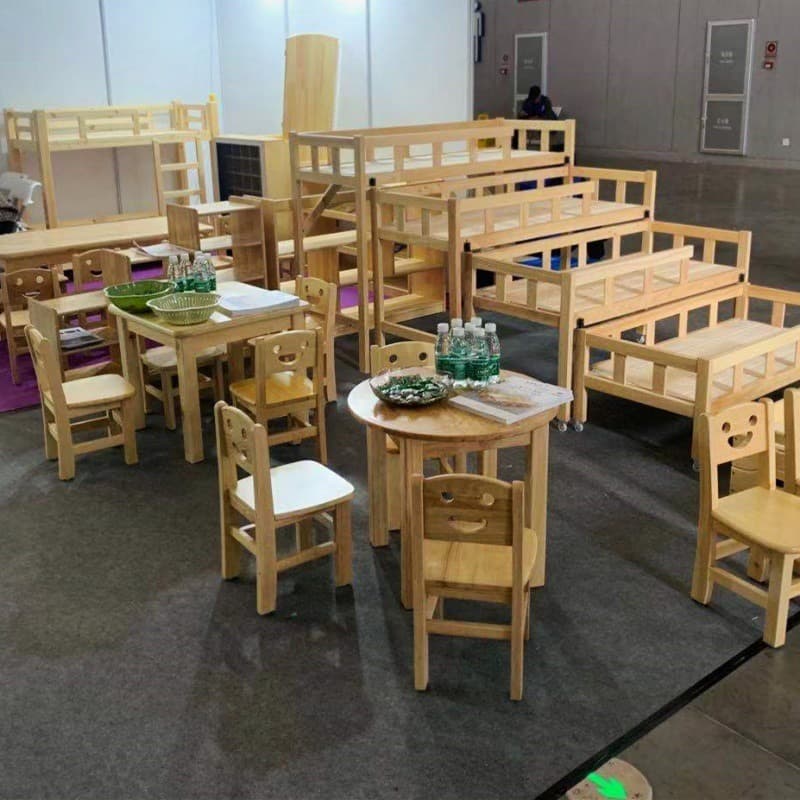 Solid wood kindergarten desk chair cabinet student early educate children's writing to learn desk, chair, oak table stool 3
