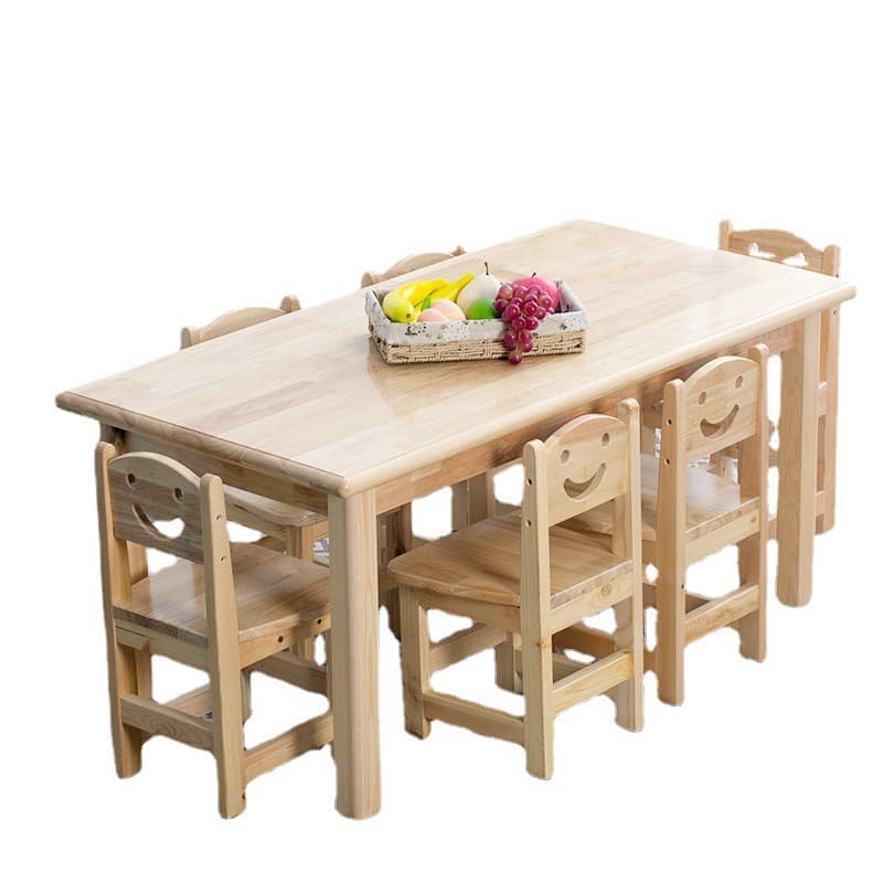 Solid wood kindergarten desk chair cabinet student early educate children's writing to learn desk, chair, oak table stool 5