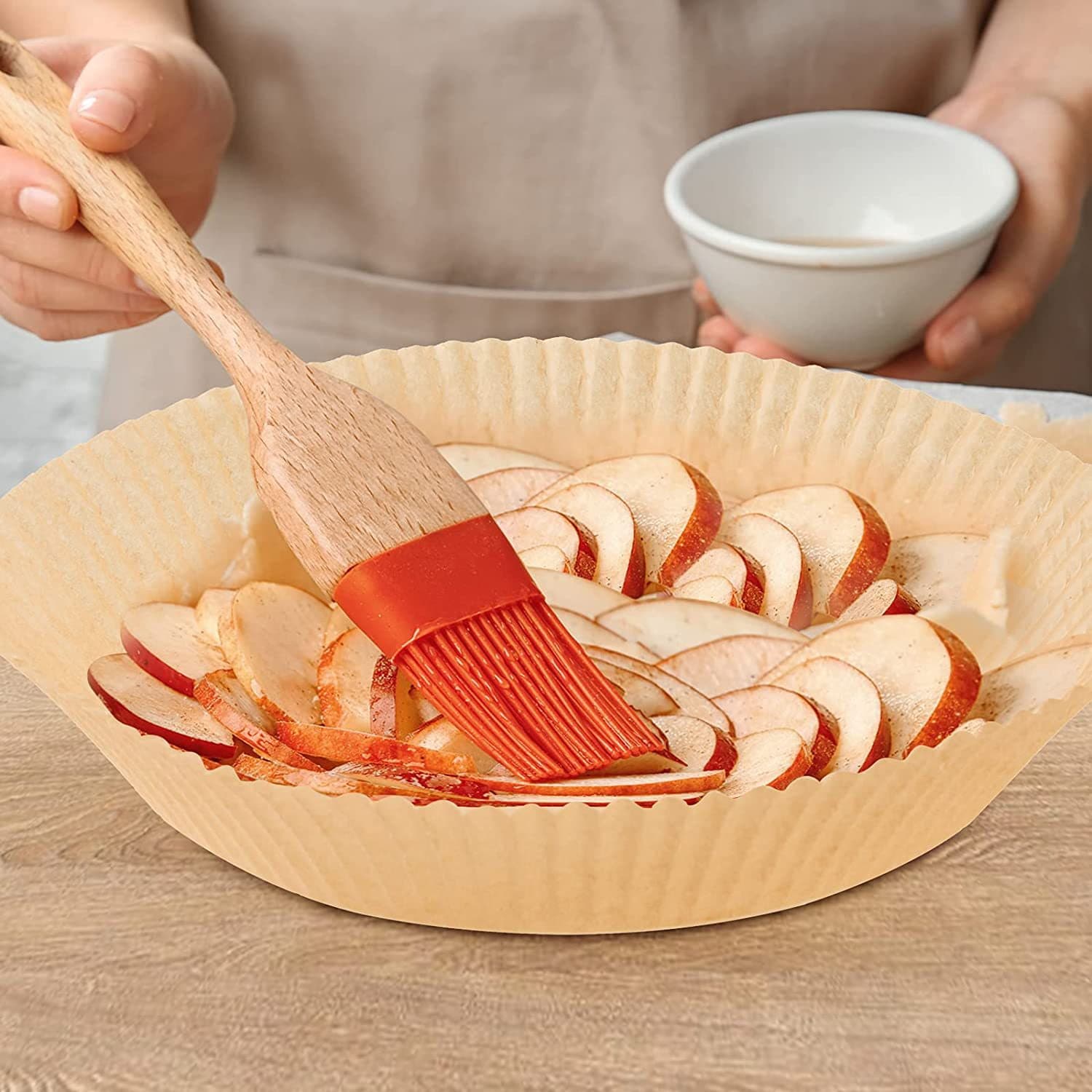 Baked paper air fried pan, frying pot, oil paper bowl, paper, paper, air frying pot, silicon oil paper 2