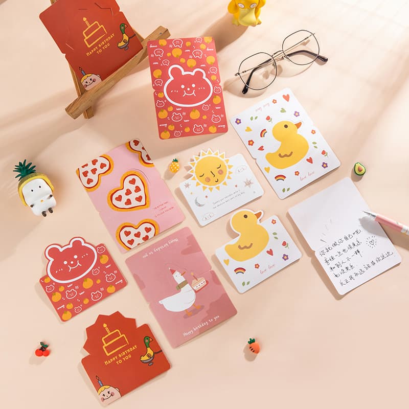 Cartoon New Year Valentine's Day Creative Little Card Love Card Card Wedding Card Blessing Message Card