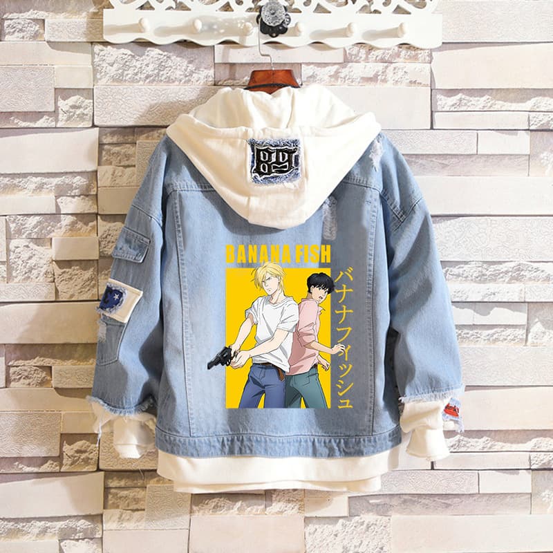 Japanese denim sweatshirt for men and women for students, jacket, loose fit 1