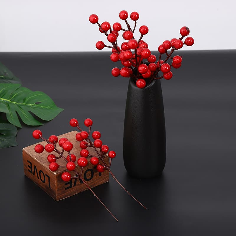 Simulation Hong Guozi New Year Acacia Bean Red Bean Red Bean Red Bean Fruit Fruit Fake Fake Flower Flower Auspicious Fruit Winter Qing Yin Wholesale 2