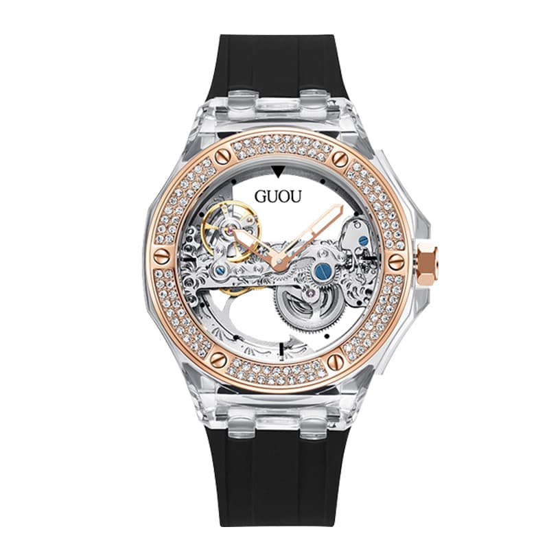 Elegant fashionable waterproof swiss watch, silicone trend mechanical hair band, simple and elegant design 5