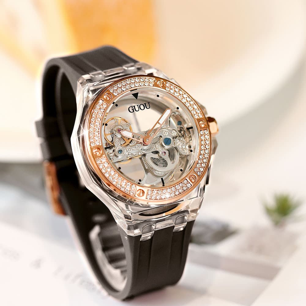 Fashionable waterproof swiss watch, silicone trend mechanical hair band, simple and elegant design
