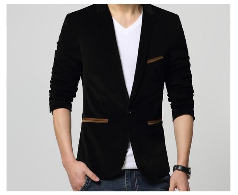Male suit Korean Men One Button Slim Fit Suit Blazer Coat Jacket 4