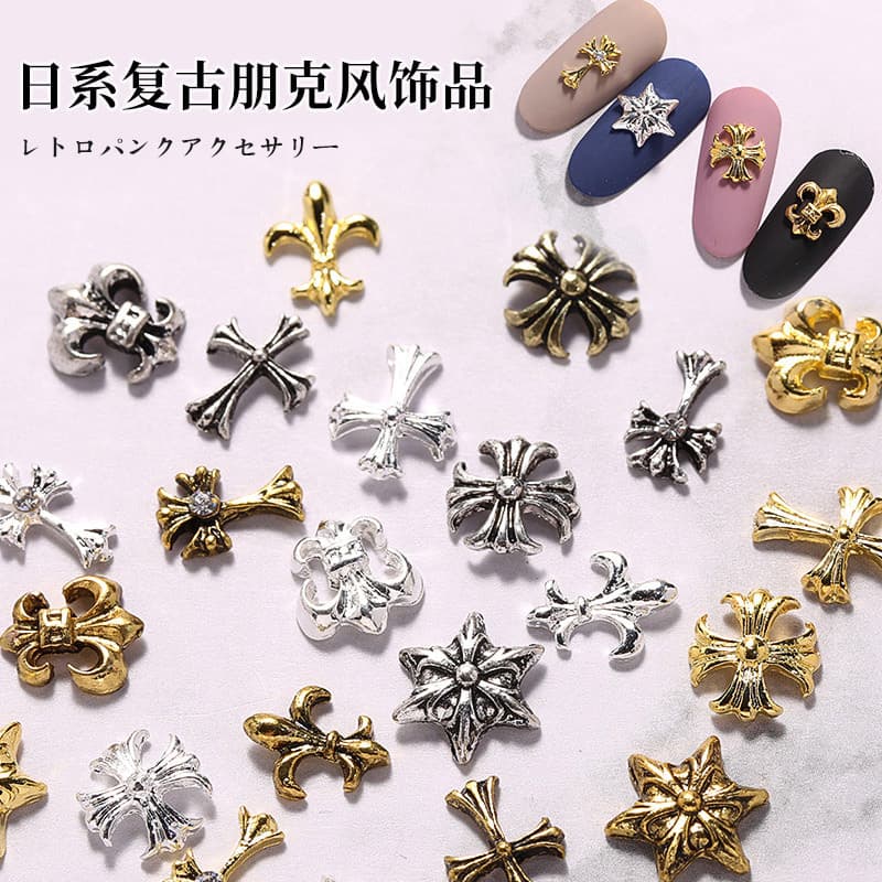 Nail decoration, hair mesh, hexagonal accessories for nails, internet celebrity, punk style