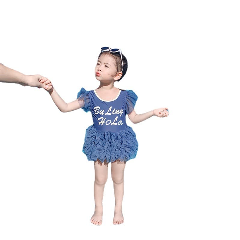 Children's swimsuit one-piece 2025 new girls cute skirt infant baby princess hot spring bathing suit for children 5