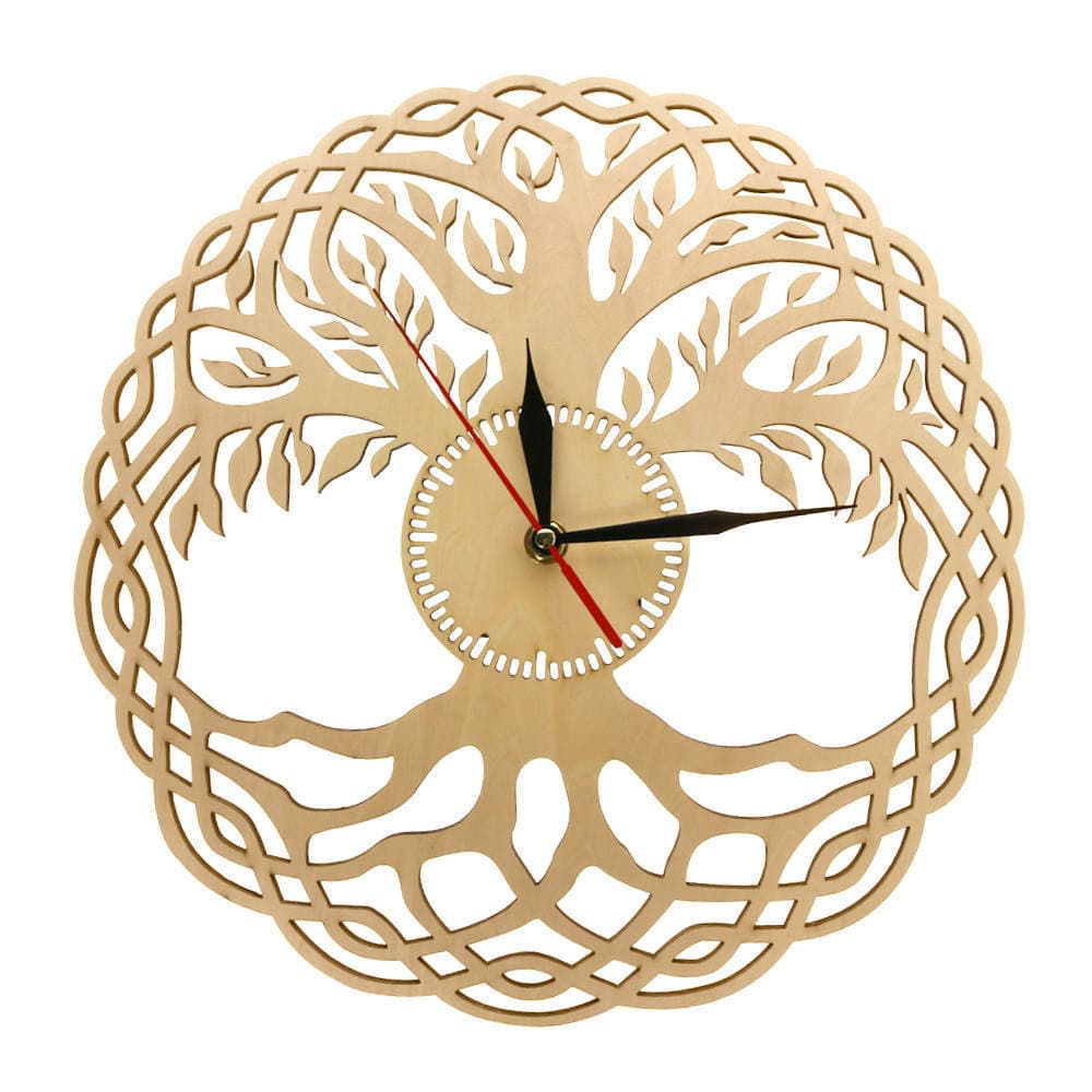 Wooden wall clock medieval tree of life fashion creative wooden wall clock modern wall decoration wall clock 5