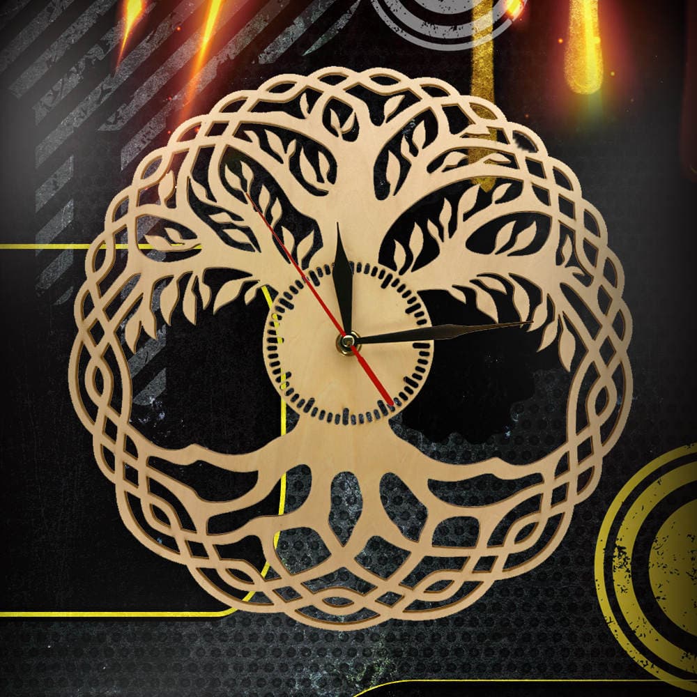 Wooden wall clock medieval tree of life fashion creative wooden wall clock modern wall decoration wall clock