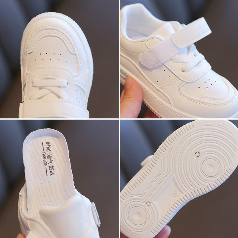 Children's white sneakers for men and women, Spring/Fall 2026 model, soft sole 4