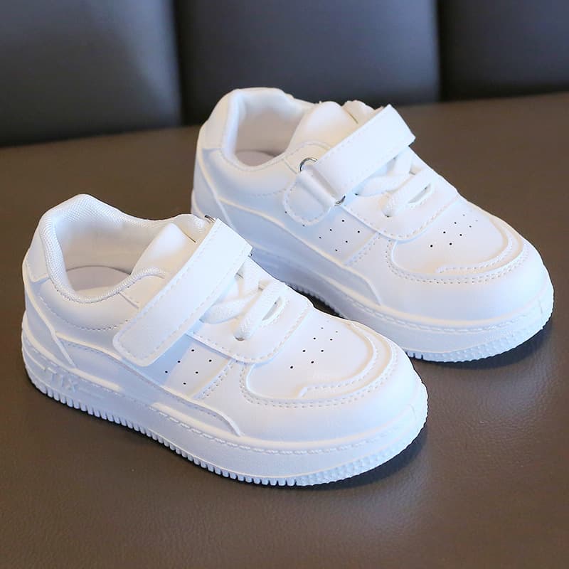 Children's white sneakers for men and women, Spring/Fall 2026 model, soft sole