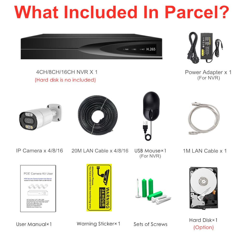 Acarte 8MP 4K Full Color POE CCTV Camera Kit 4