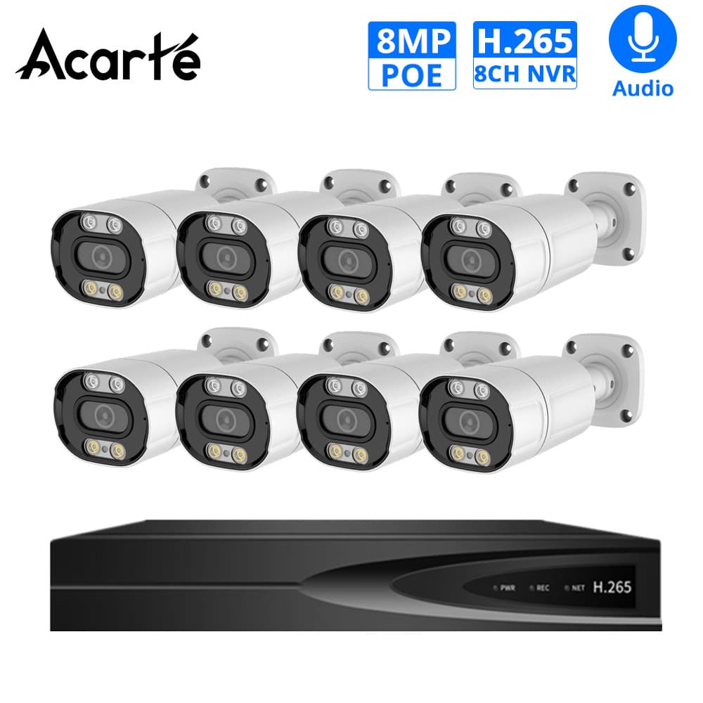 Acarte 8MP 4K Full Color POE CCTV Camera Kit 1
