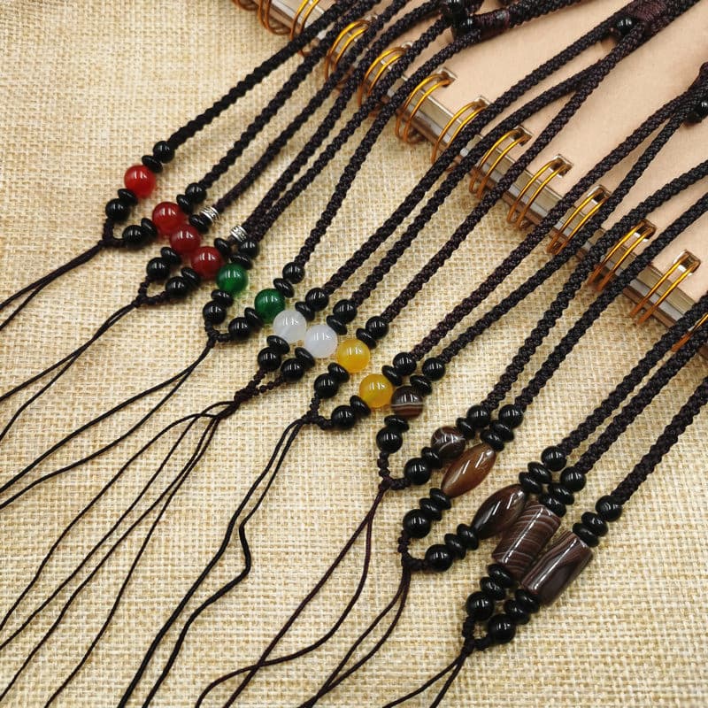 DIY Pendant, agate emerald strap, necklace cord for men and women 2