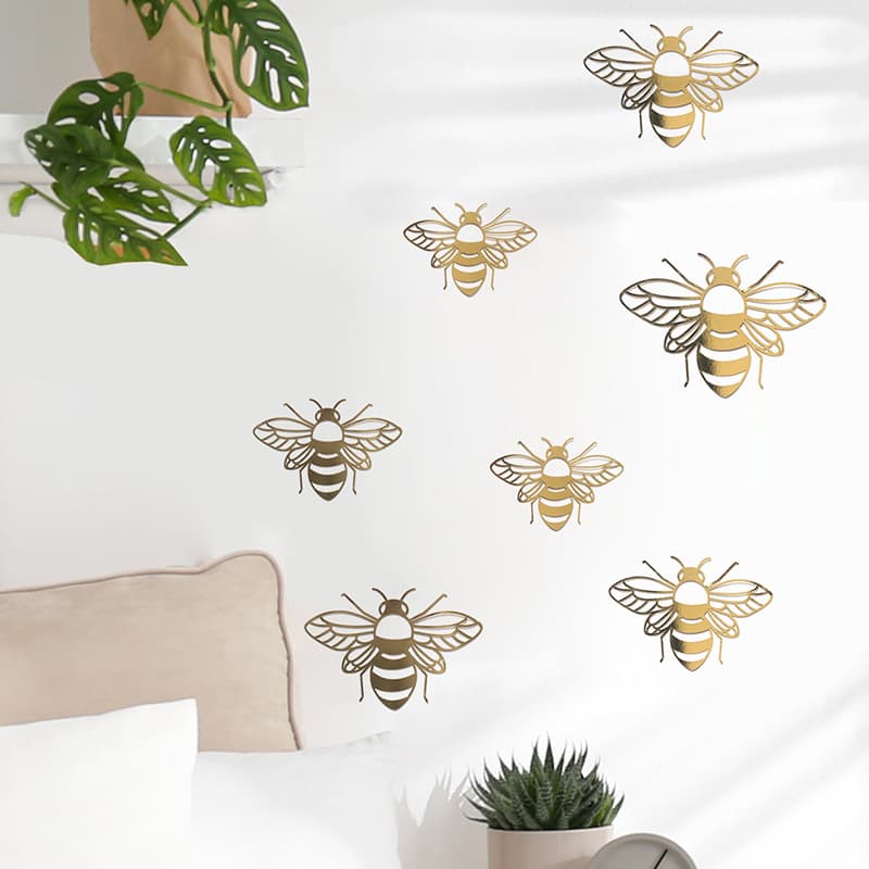 Flying three color hollow bee home decoration festivals party layout card paper home wall decoration wall stickers 3