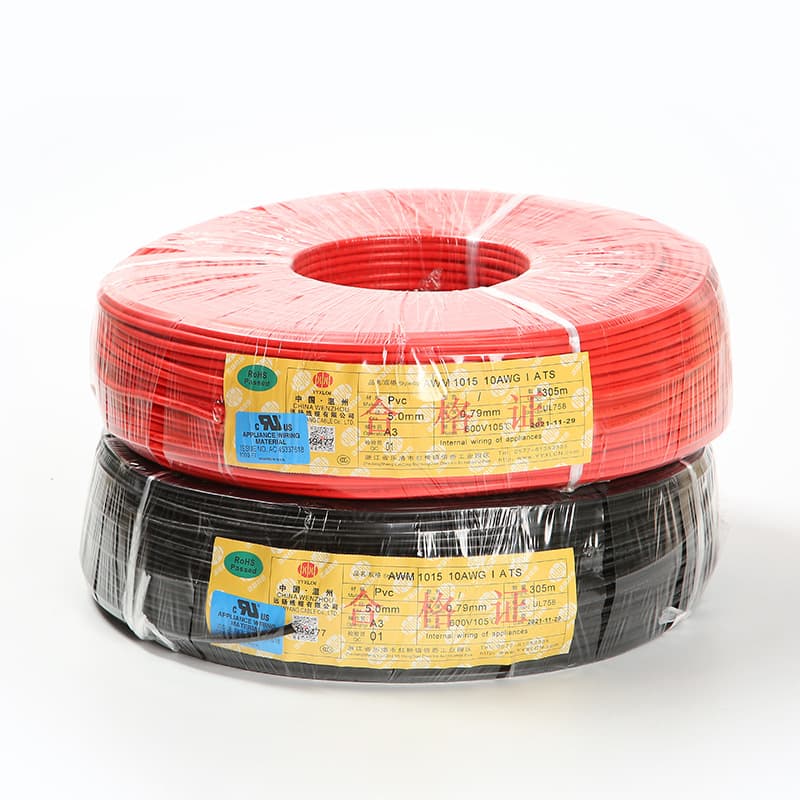Factory direct supply UL1015 electronic wire 10# heat-resistant PVC electronic wire terminal wire led electronic wire silicone 5