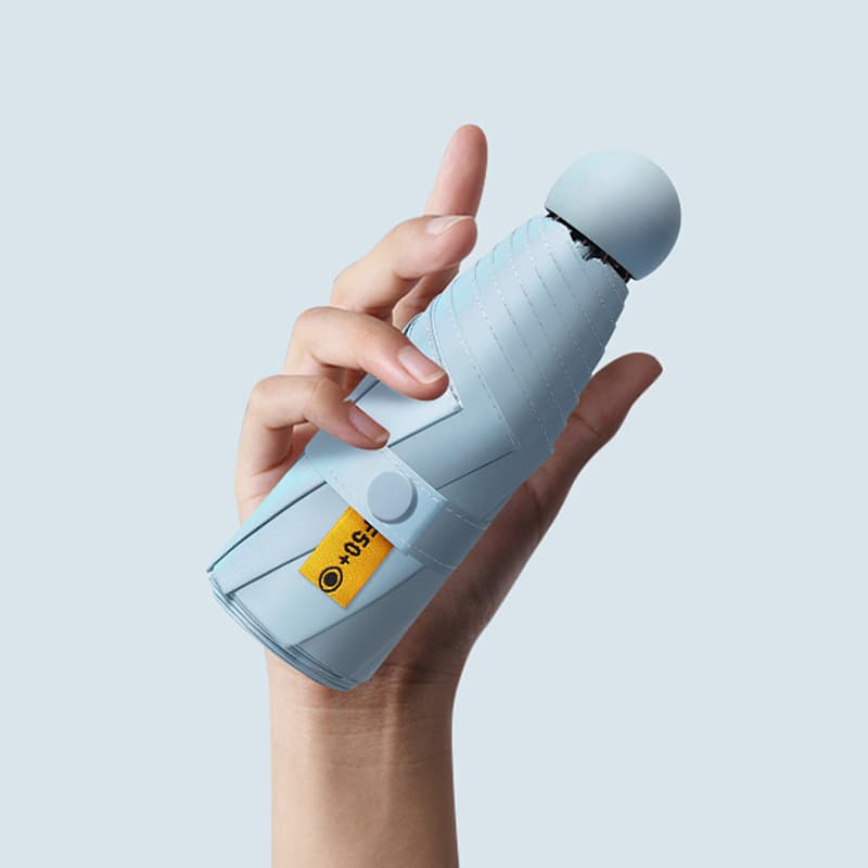 Small handheld umbrella solar-powered, capsule, sun protection, custom-made 2