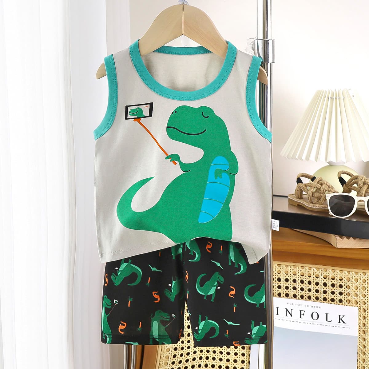 Summer children's vest, cotton set, short sleeve T-shirt for boys sleevless, shorts, trousers, lifting effect 2