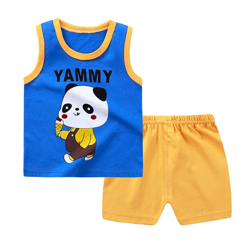 Summer children's vest, cotton set, short sleeve T-shirt for boys sleevless, shorts, trousers, lifting effect 5
