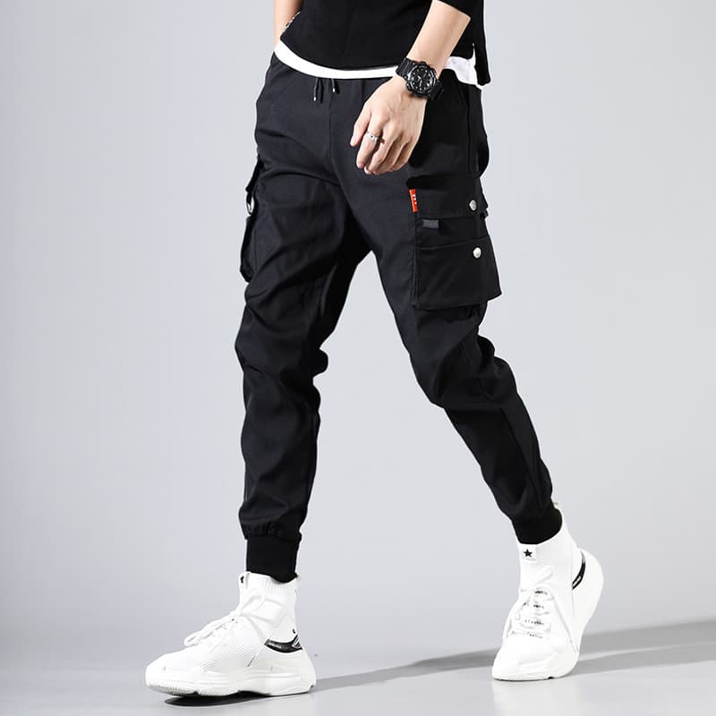 Polyester diagonal with velvet pure cotton machine energy work pants men's tide brand Yu Wenle beam of casual ins -hot pants 1