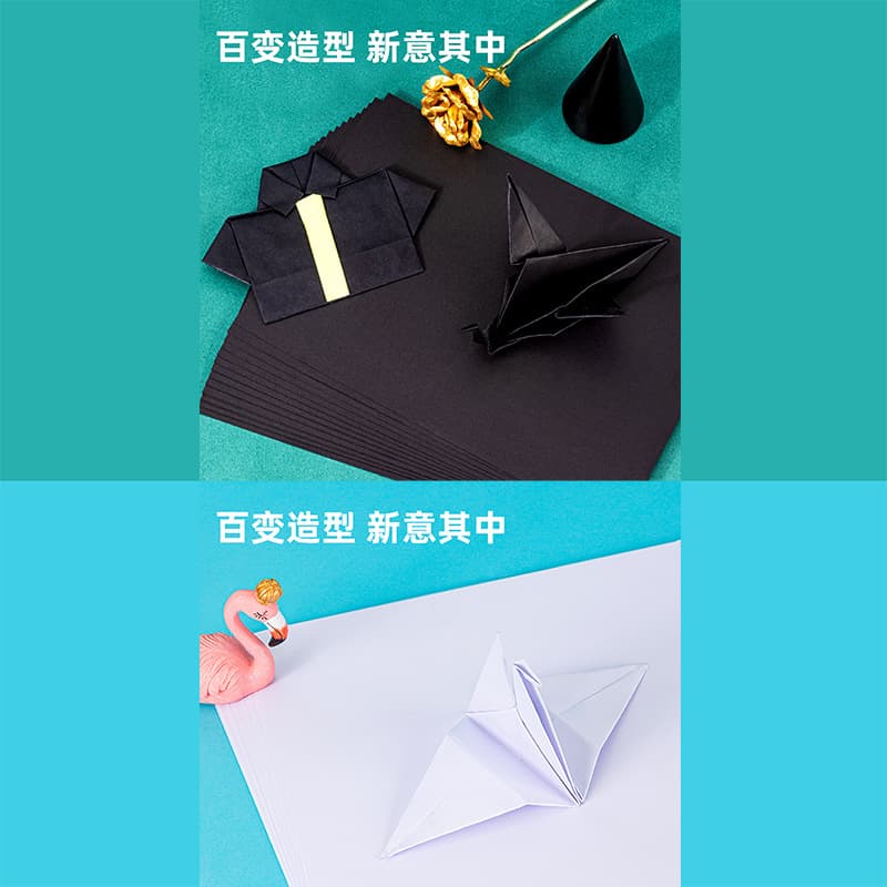 Black white origami for kindergarten, DIY 4