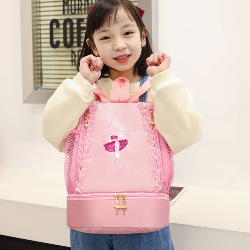 Dance bag new children's backpack dance backpack Latin ballet schoolbag can print words, girl princess dance bag 4