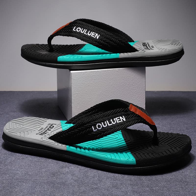 Fashionable flip flops, non-slip men's slippers, casual mule, sandals, high-quality style, suitable for outdoor wear, with toe post 2