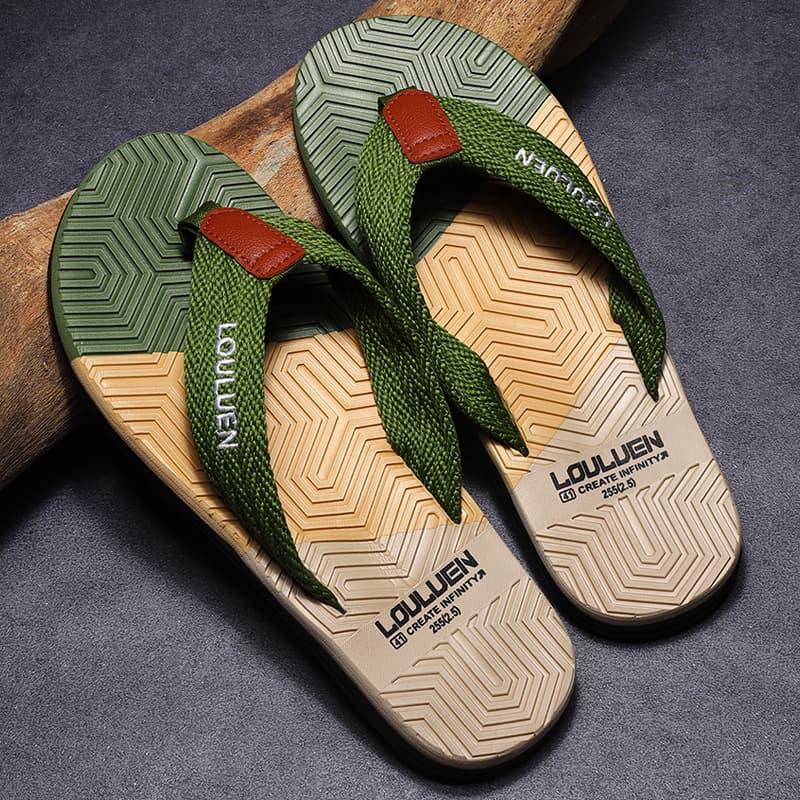 Fashionable flip flops, non-slip men's slippers, casual mule, sandals, high-quality style, suitable for outdoor wear, with toe post 3