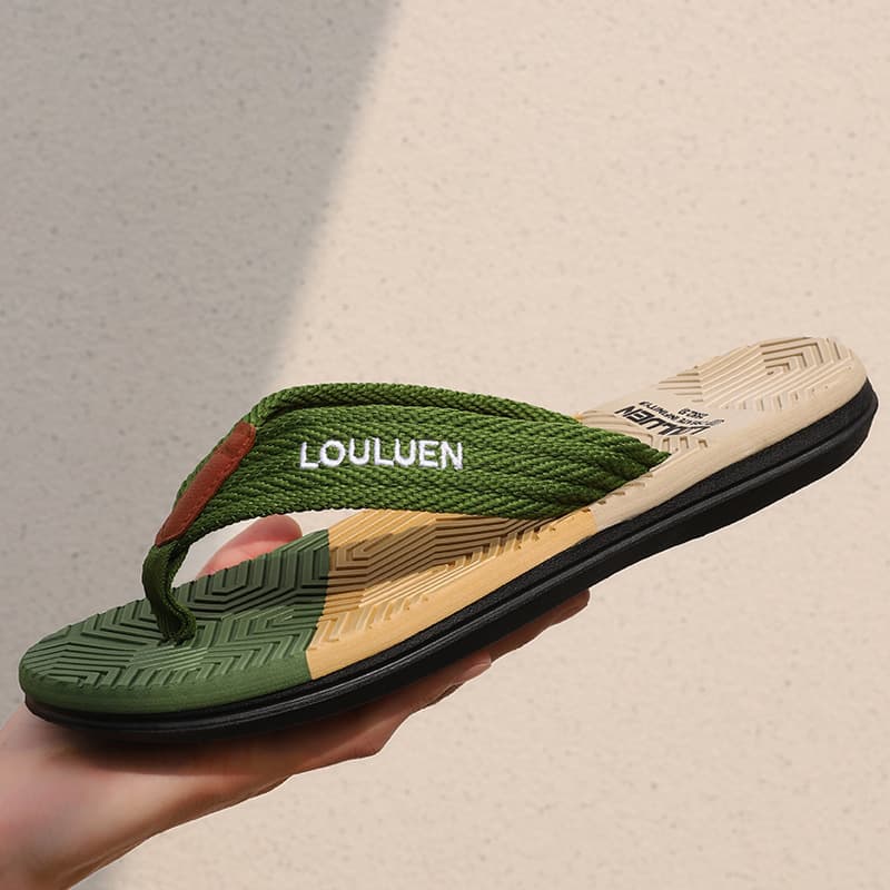 Fashionable flip flops, non-slip men's slippers, casual mule, sandals, high-quality style, suitable for outdoor wear, with toe post 4