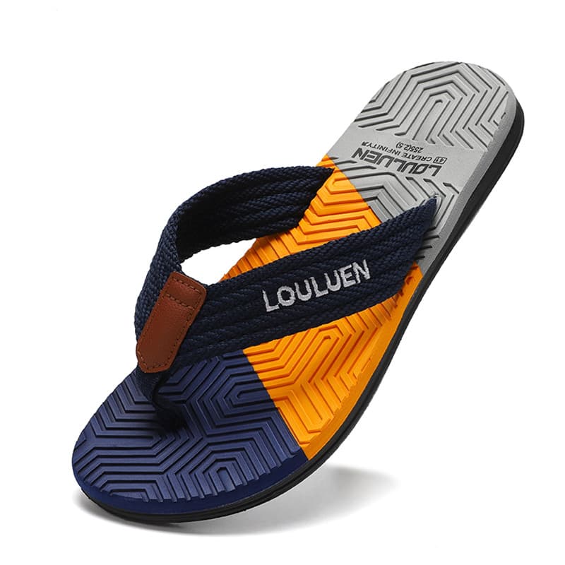 Fashionable flip flops, non-slip men's slippers, casual mule, sandals, high-quality style, suitable for outdoor wear, with toe post 5
