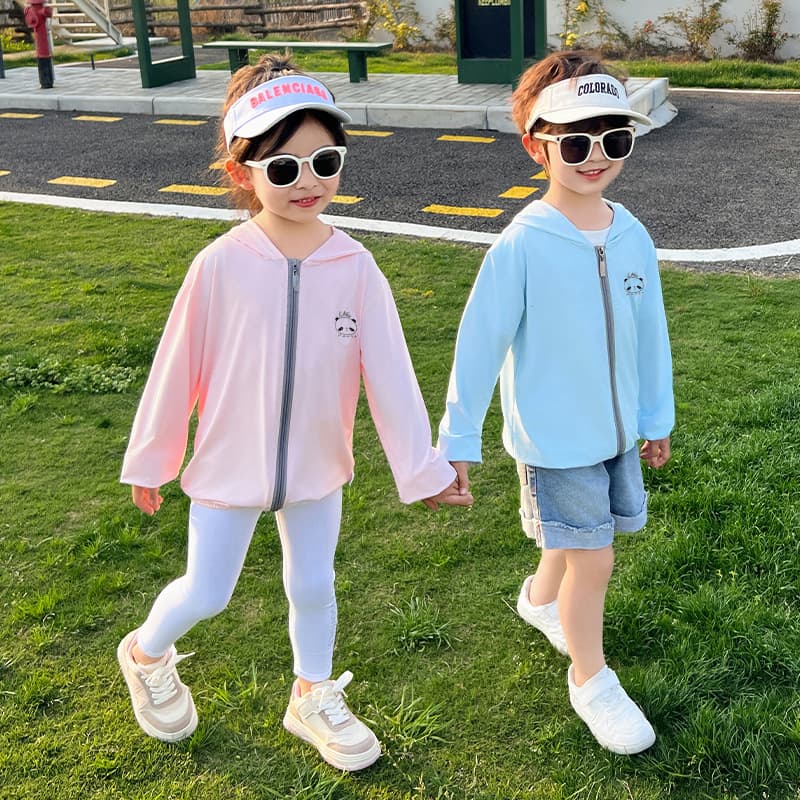 Summer children's silk breathable windbreaker for men and women, cardigan, children's clothing 3