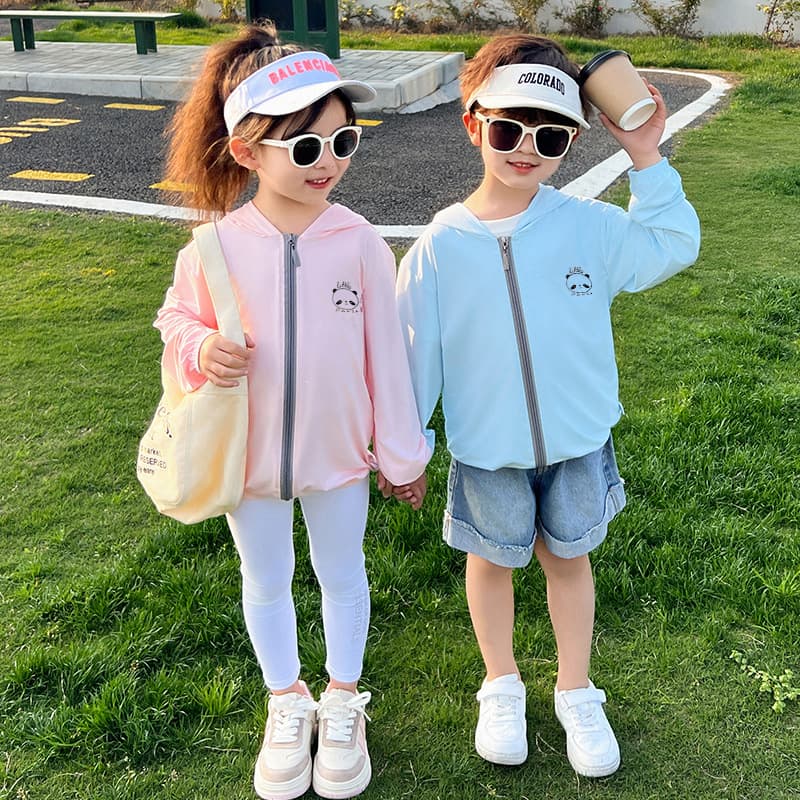 Summer children's silk breathable windbreaker for men and women, cardigan, children's clothing 4