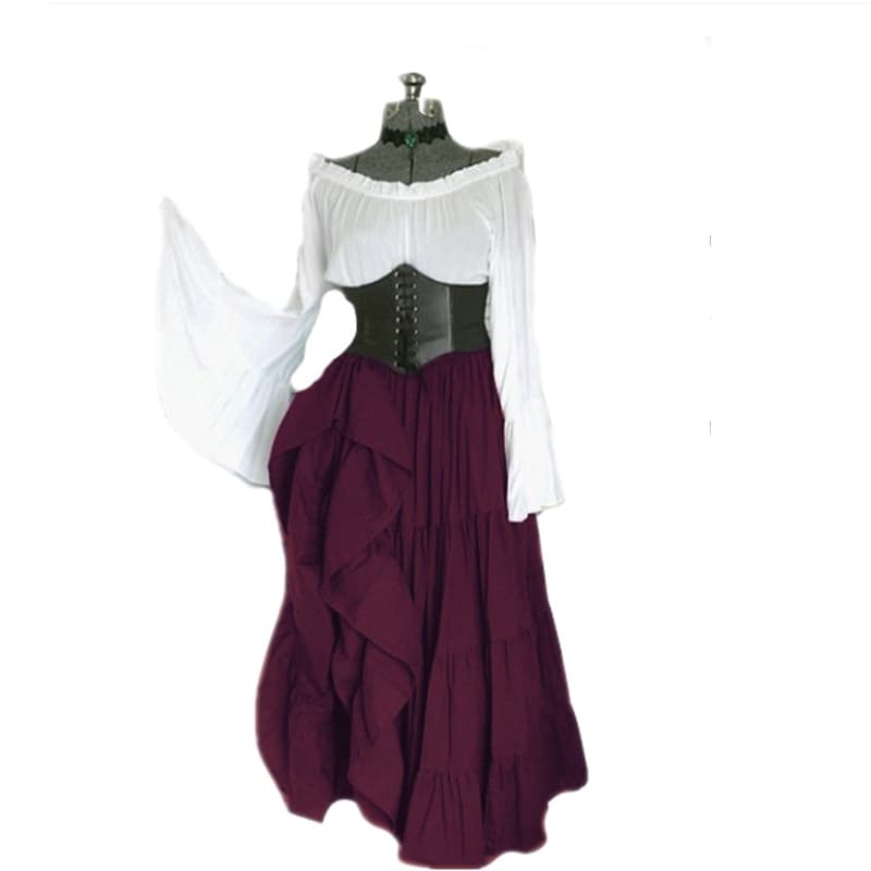 2025wish new party European and American long-sleeved dresses for women's Renaissance medieval clothing 4