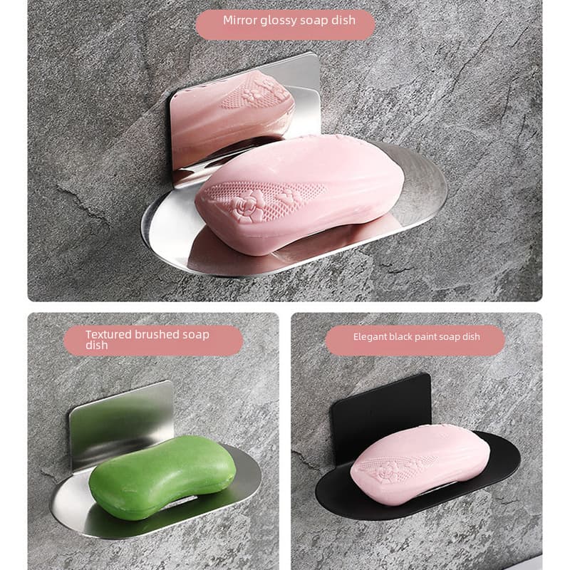 Cross -border SUS SUS 304 Stainless Steel Free Pole Pole soap rack free nail bathroom shelves bathroom soap box soap basket 3