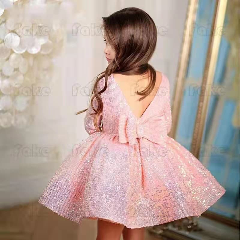 Children's evening dress, small princess costume, skirt, long-sleeve, demi-season suit, for catwalk 3