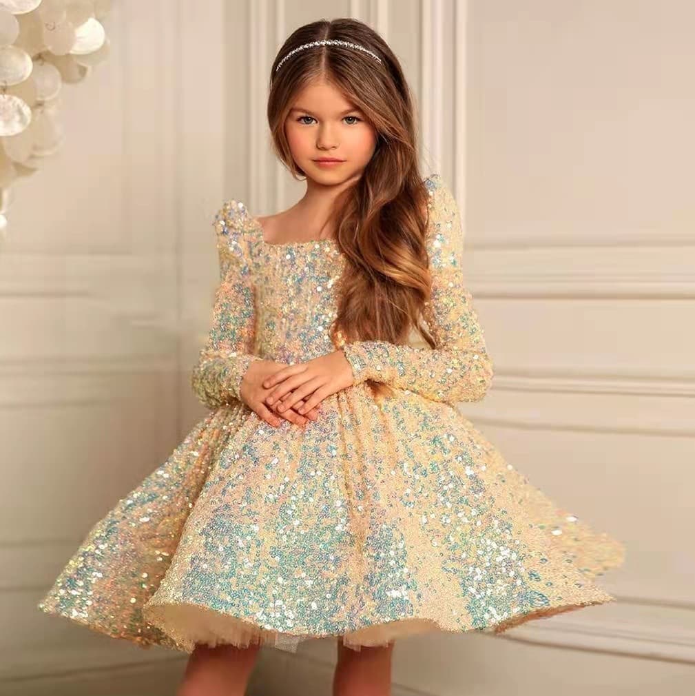 Children's evening dress, small princess costume, skirt, long-sleeve, demi-season suit, for catwalk 1