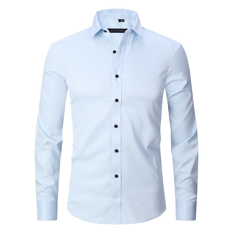 (Cross-border trading), solid color elastic shirt, fashionable long-sleeve, Amazon, plus size, slim fit 3