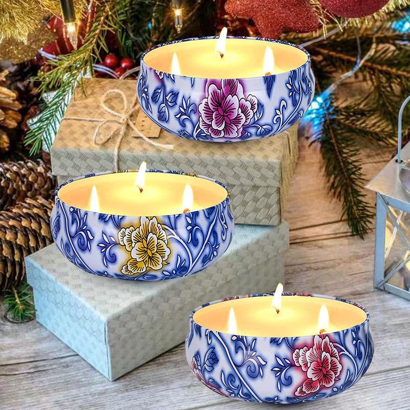 (Cross-border trading), blue and white aromatherapy, candle, three colors, long-term effect 1