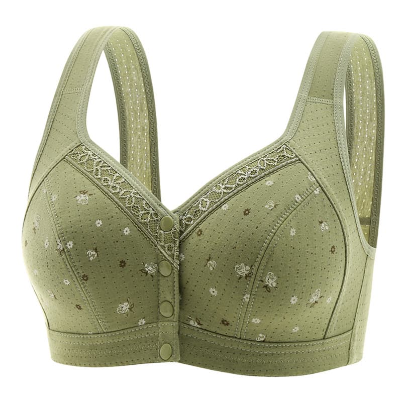 Summer cotton underwear, lace wireless bra, vest, plus size, for middle age 2