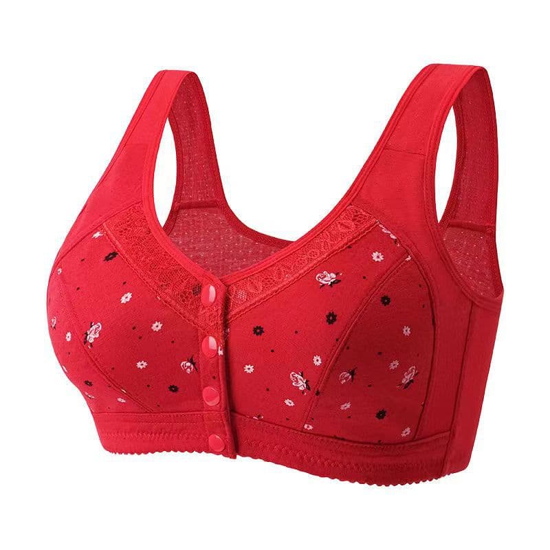 Summer cotton underwear, lace wireless bra, vest, plus size, for middle age 3
