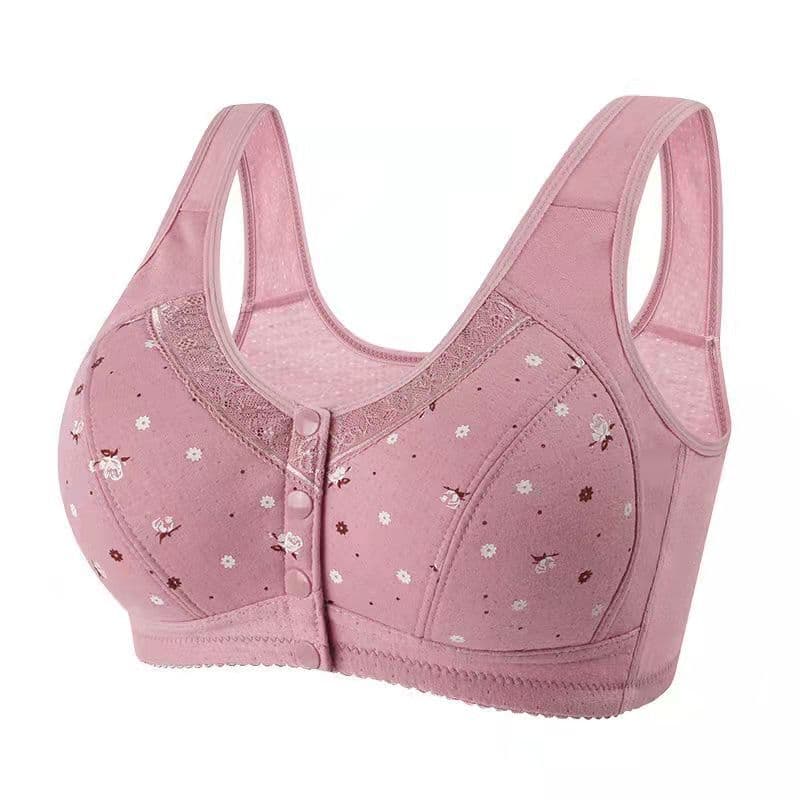 Summer cotton underwear, lace wireless bra, vest, plus size, for middle age 4