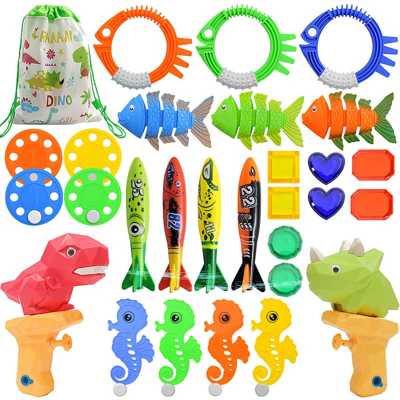 (Cross-border trading), children's toy play in water, swimming pool, shark, set, diving 3