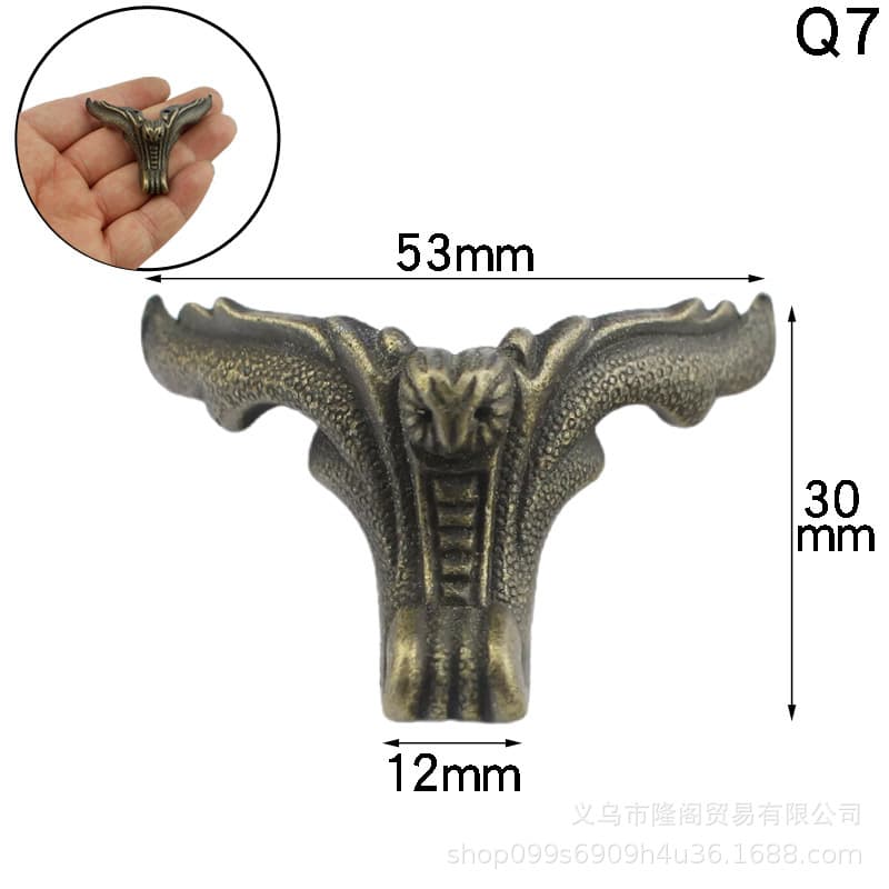 Angel foot small wooden box bottom zinc alloy fir decorative cabinet foot wood box four -sided bottom feet antique support feet 4