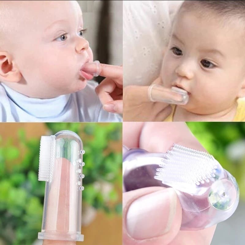 Children's grabber, soft silicone toothbrush, box for baby teeth, rubber brush, pet