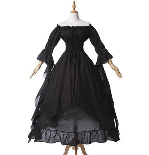 Lace megaphone, retro dress with sleeves, small princess costume, Gothic, cosplay, graduation party 5