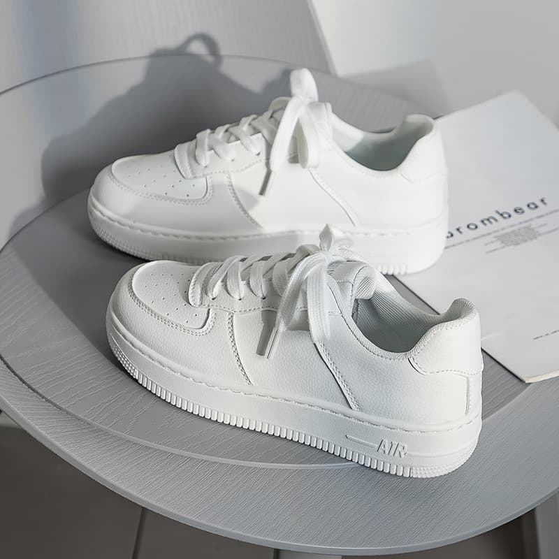 Spring and Autumn New Style White Shoes Women's Air Force One Sports Shoes Men's Couple Style Student Casual Lace-Up Fashion Shoes 2