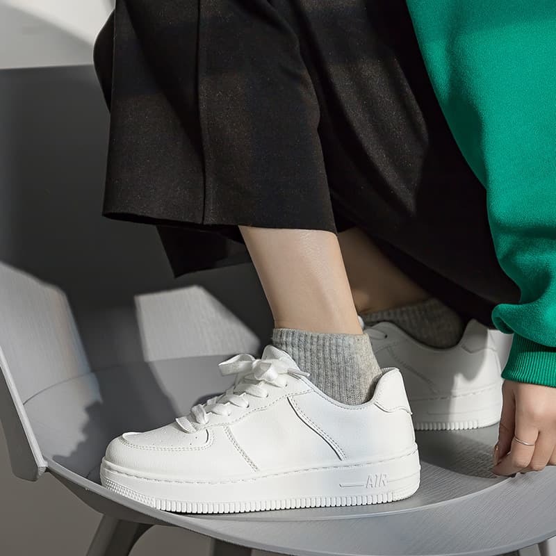 Spring and Autumn New Style White Shoes Women's Air Force One Sports Shoes Men's Couple Style Student Casual Lace-Up Fashion Shoes 3